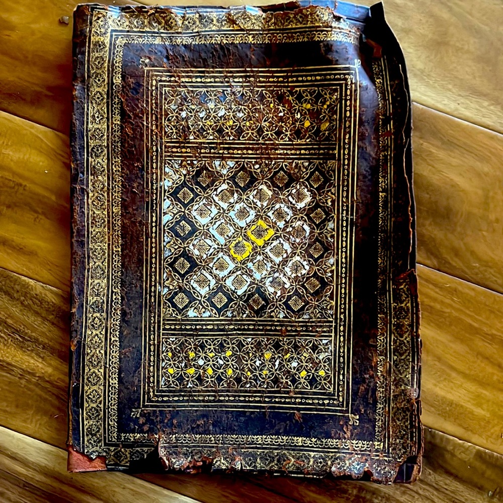 Antique leather portfolio